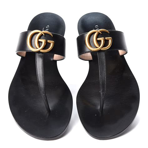 black gucci thong slides